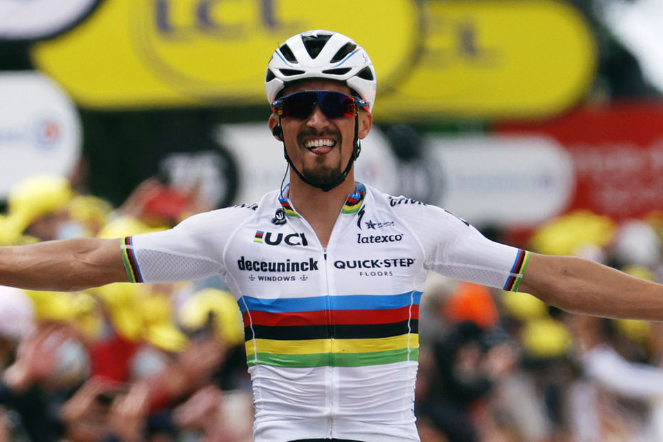 Tour de France: Alaphilippe swaps rainbow for yellow on opening day