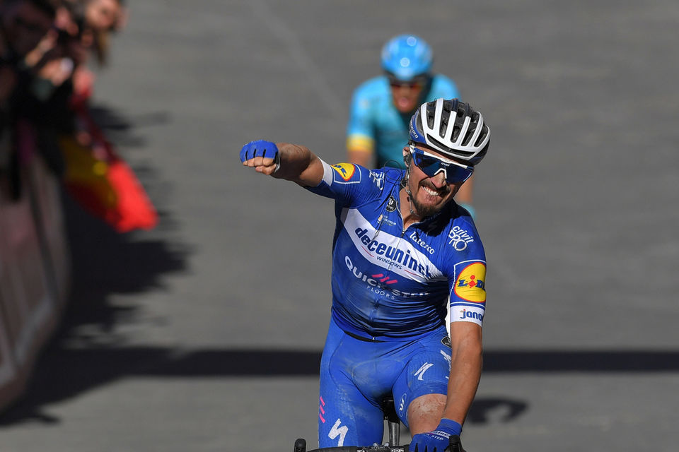 Julian Alaphilippe powers to victory at Strade Bianche debut